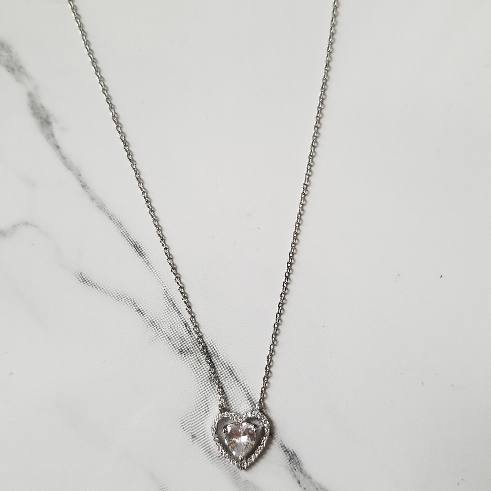 CZ Heart Stone Necklace